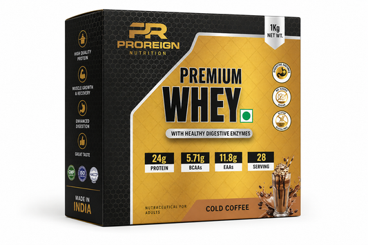 Premium Whey Protein Powder (Cold Coffee Flavor) | 24g Protein, BCAAs & EAAs | Muscle Growth & Recovery Support